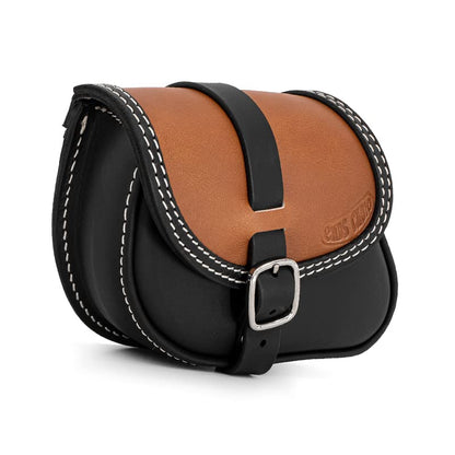 Leather Swingarm Bag Compatible with all 2015-2024 Scout and Scout Bobber, 2025-2026 Scout 101, 2025-2026 Scout Classic, 2025-2026 Sport scout, 2025-2026 Super Scout (Bicolor Black -DT) - color: Bicolor Black -DT