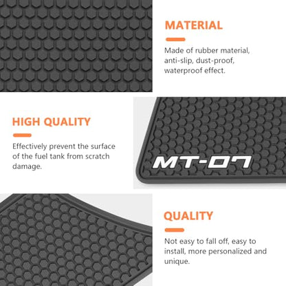 for MT-07 mt07 2026 2025 Accessories Motorcycle Fuel Tank Cap Sticker pad Fuel Tank Cap Anti-Slip Protective pad Tank Grip Knee Protector