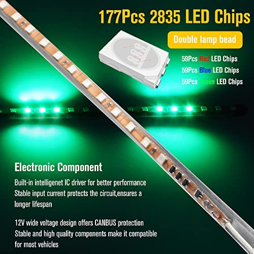 2Pcs 3FT RGB LED Whip Lights 270° Auto Strobe LED Antenna Light Waterproof for Off-Road ATV UTV RZR Truck Boat Can-am.DC12V.(90cm)