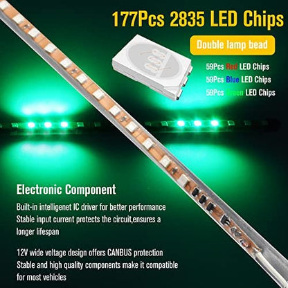 2Pcs 3FT RGB LED Whip Lights 270° Auto Strobe LED Antenna Light Waterproof for Off-Road ATV UTV RZR Truck Boat Can-am.DC12V.(90cm)