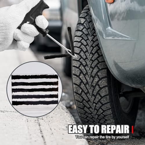 AWELCRAFT Tire Repair Strings 90pcs 4" black, Automotive Tool Tire Repair Plugs for Tubeless Off-Road Tires Car, Bike, ATV, UTV, Wheelbarrow, Mower