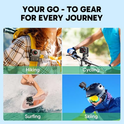 AKASO EK7000 Pro 4K30fps Action Camera with Touch Screen EIS 131ft Waterproof Underwater Camera Remote Control 5X Zoom with Helmet Accessories Kit (Standalone)