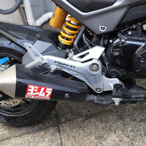 Mokuo Motorcycle Right Side Footpegs Pedal Footrest Assembly in Aluminum Alloy Compatible with Honda Grom Msx125 SF 2017-2020 Parts, Right Side - color: Silver Right