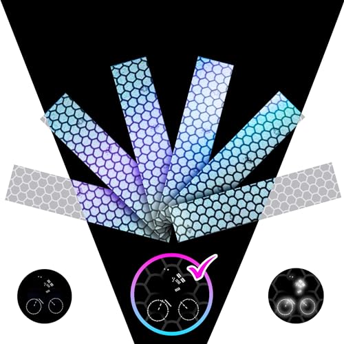 LOOM Reflective Stickers for Helmet | 6pcs Prism Gray | Similar to 3M Reflective Tape | Bike Reflectors for Night Riding, Mailbox reflectors | Waterproof hi vis Decals for Car, Trailer - color: Prism-gray