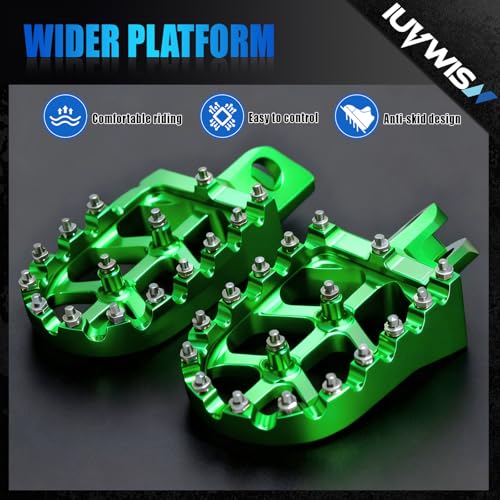 Motorcycle Foot Pegs Footpegs Rest Pedal MX Style CNC for Z125 Pro 2016-2024 Green - color: green