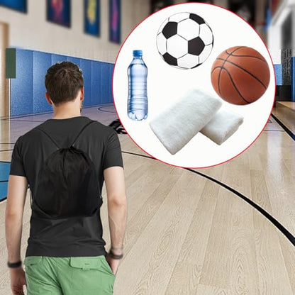 Drawstring Backpack,Motorcycle Helmet Bag Waterproof,Drawstring Helmet Bag for Sports, Folding Sport Backpack,Motorcycle PE Bag Helmet Bag for Travel, Swimming, Beach (Black)