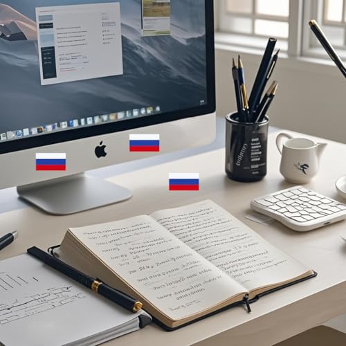 4 PCS Flag Stickers - Russia Flag Stickers Decals for Cup Computer Laptop Car Bumper Window Helmet Musical Instrument with Smooth Surface - size: Russia
