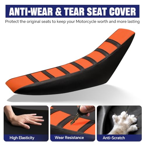 PIT66 Soft Seat Cover, Compatible with Honda CR125R CR250R CR500R CR80R CRF100F CRF125F CRF150F, Orange - color: Orange