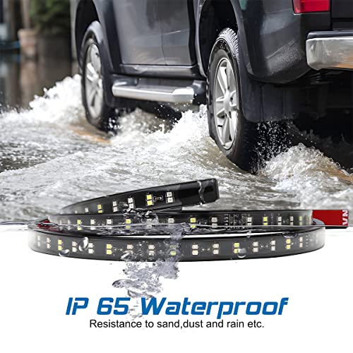 Truck Tailgate Light Bar, LED Single Row Tailgate Light Strip with Red Running Brake Lights Turn Signal White Reverse Light, IP67 Waterproof Light Strip for Cargo Truck SUV RV Boat (48'') - size: 48''