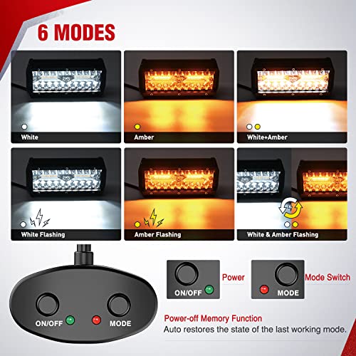 Nilight 16AWG Wiring Harness Kit 2 Leads Specially Customized for 6 Modes Amber White Strobe Light Bar Off Road LED Work Light 12V On Off Switch Remember Function Reset Function - size: 2 Leads-Wiring Harness