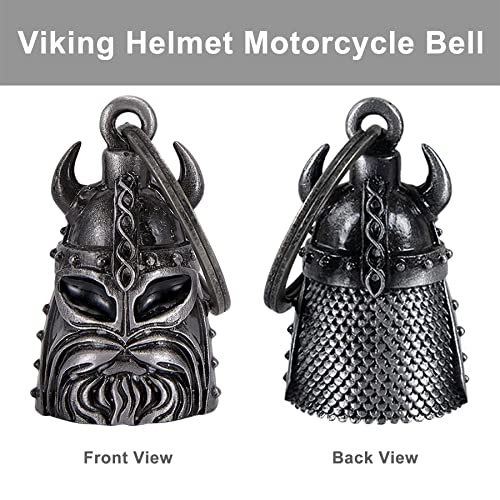 Dream Apparel Motorcycle Bell Guardian Angel Drive Away Gremlin, Biker Bell for Men Women Rider Riding, Good Luck Gift - color: Viking Helmet