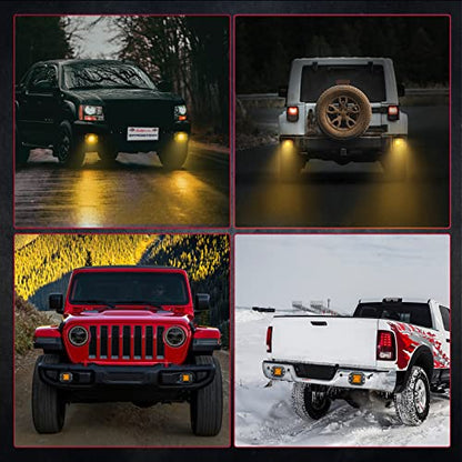 Amber Flush Mount LED Pods, OFFROADTOWN 2pcs 5'' 78W LED Driving Work Lights Spot Flood Combo Fog Light Yellow Lights for Truck Offroad UTV ATV SUV 4x4 Car - color: 5inch_Amber Flush