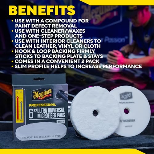 Meguiar's Professional 6" Microfiber Pad, 2pk, 10/CV