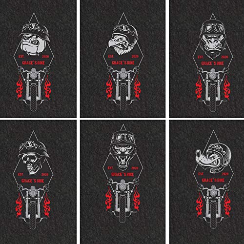 PIG Personalized Motorcycle Mat | Ultra Thin | Animal Biker | 3' x 10' Custom Text Motorcycle Parking Mat | PM70059POR-3X10T-BK
