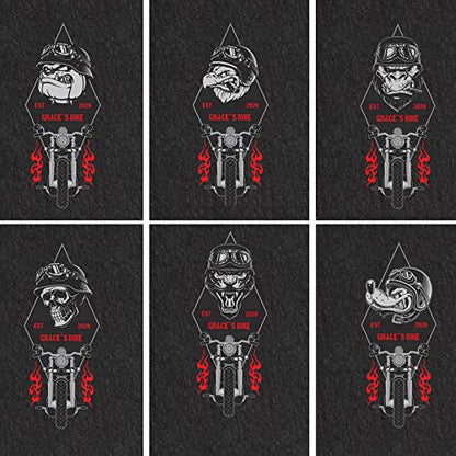 PIG Personalized Motorcycle Mat | Ultra Thin | Animal Biker | 3' x 10' Custom Text Motorcycle Parking Mat | PM70059POR-3X10T-BK