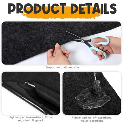 Oil Spill Mat for Garage Floor 2 Pcs 60x36 Inch Absorbent Garage Floor Mats for Under Car Leaks, Reusable Rubber Oil Drip Pad with Waterproof Backing, Washable Non Slip Driveway Protector