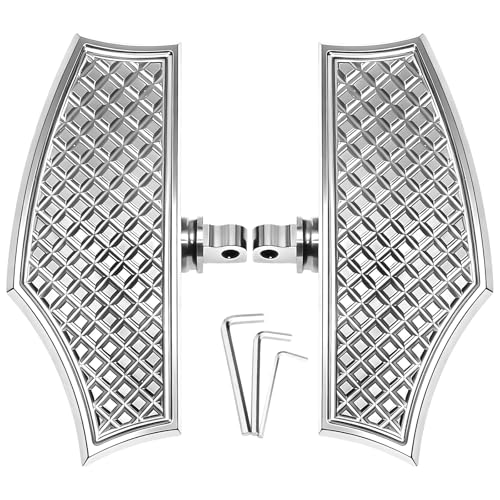 Passenger Rear Floorboards Floor Board Foot Pegs for Harley Davidson Touring/Street Glide/Road Glide/Electra Glide/Road King/Softail/Fat Boy/Bad Boy/Street Bob/Breakout/Heritage/Low Riderst - color: Passenger Floor Board-Chrome