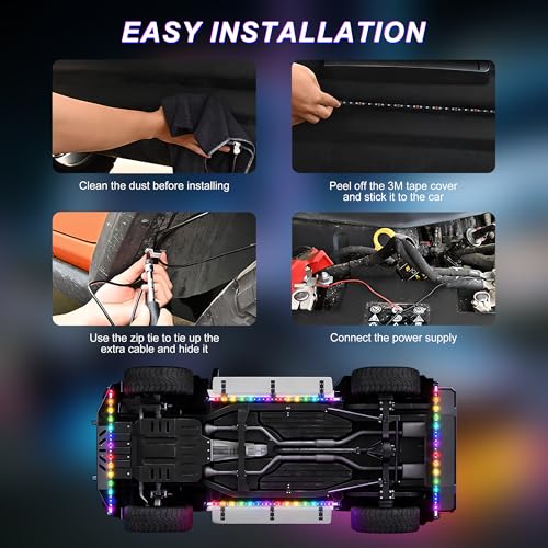 Underglow LED Lights for Cars - 8PCS RGB+IC Chasing Kit with 252 LEDs, IP67 Under Car Neon Lights with APP，Remote Control, Sound Active Multicolor Light Bar for Trucks SUVs RV, 12V Universal Fit - color: Trucks/SUVs/RV Class B & B+