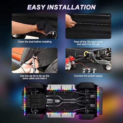 Underglow LED Lights for Cars - 8PCS RGB+IC Chasing Kit with 252 LEDs, IP67 Under Car Neon Lights with APP，Remote Control, Sound Active Multicolor Light Bar for Trucks SUVs RV, 12V Universal Fit - color: Trucks/SUVs/RV Class B & B+