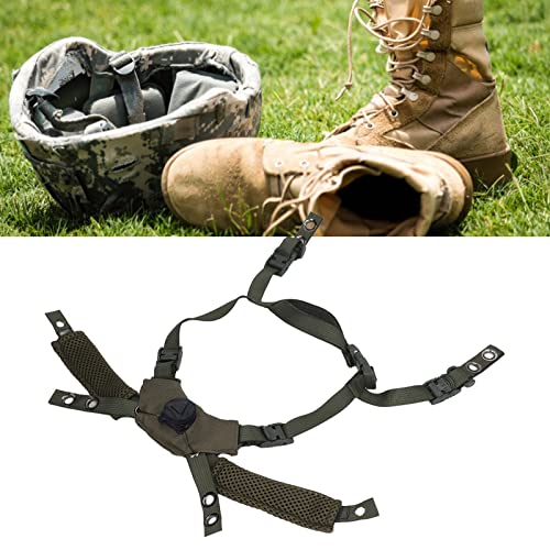 Helmet Chin Strap for Fast MICH Wendy Helmet, 4 Points Tactical Helmet Accessories Retention System Chin Strap, Helmet General Suspension Lanyard with 4 Sets of Fastening Screws - color: OD Green