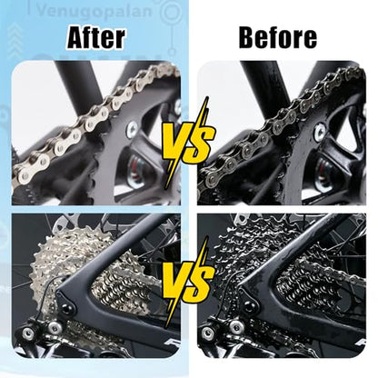 Bike Cleaning Kit Including Bicycle Chain Cleaner Degreaser, Chain Scrubber, Cycling Chain Lube, Cleaning Brush Tool, Gear Floss for Mountain Bike/MTB, Road Bike, Ebike and Trail Bikes - size: 1.18 Fl Oz (Pack of 10)
