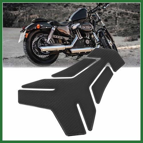 Motoforti Motorcycle Gas Oil Fuel Tank Protector PVC Rubber Pad Emblem Badge Sticker Black Protector Decal Long-Lasting