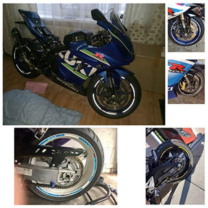 For Yamaha MT09 MT-09 Motorcycles Accessories Thick Edge Outer Front and Rear Rim Wheel Reflective Decal Sticker Magnet Strip Tape (A Blue,12) - color: A Blue