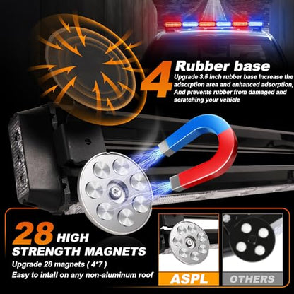 ASPL 26inch 126 LED Emergency Rooftop Strobe Lights Bar w/Controller Double Side Warning Hazard Snow Plow Flashing Light Traffic Advisor Safety Light for Work Trucks Vehicles Tow Pickup(Red/Blue) - color: Red/Blue