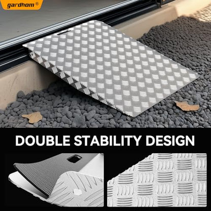 gardhom 33" x 24" Shed Ramp for Riding Mower 750LBS/PC Capacity Ramps for Sheds Anti-Slip Aluminum Ramps for Lawn Mower for Snow Blower Motorcycle Garages (1PC) - size: 1PC-24*33"