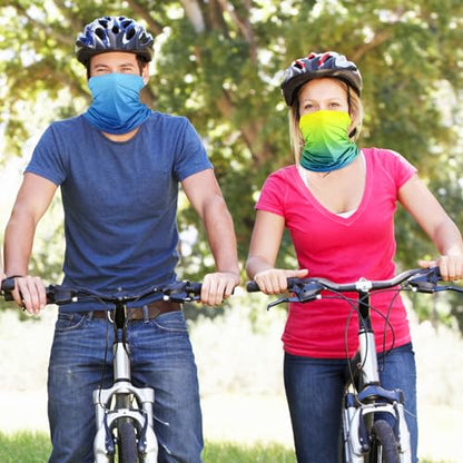 Geyoga 6 Pieces Summer UV Protection Cooling Neck Gaiter Face Clothing Neck Gaiter Mask Scarf Sunscreen Breathable Bandana - color: Gradient Color
