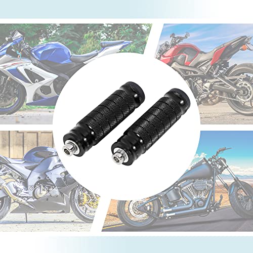 F FIERCE CYCLE 1 Pair 6mm Aluminum Aolly Motorcycle Rearset Rear Set Footrest Footpeg Foot Rest Peg Motorbike Cycling Black - color: Black