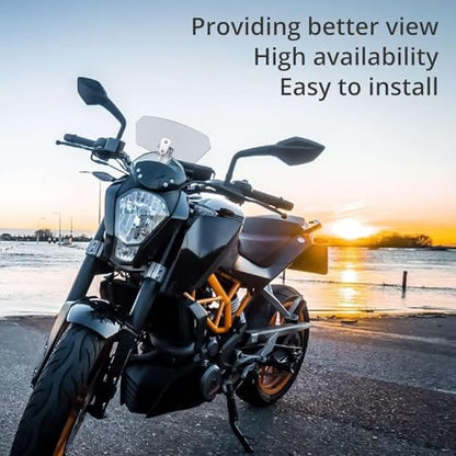 Justech Universal Motorcycle Windshield, Motorbike Windscreen Adjustable Clip On Windshield Extension Spoiler Wind Air Deflector Universal Fit for Motorcycles, Scooters-Smoke, Silver Bracket