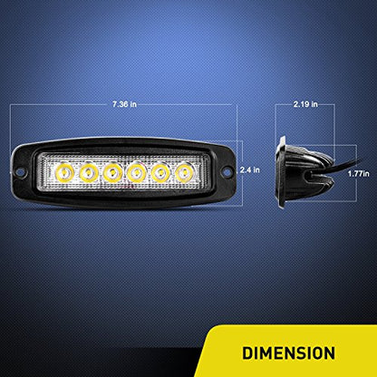 Nilight LED Pods Flush Mount 2Pcs 18W 7.3Inch Spot Offroad Fog Light Bar Waterproof Lighting for Tractor Boat SUV ATV UTV 4WD Car Truck Motorcycle Dirt Bike Golf Cart 12V 24V - color: 2Pcs 18w Flush Mount Lights