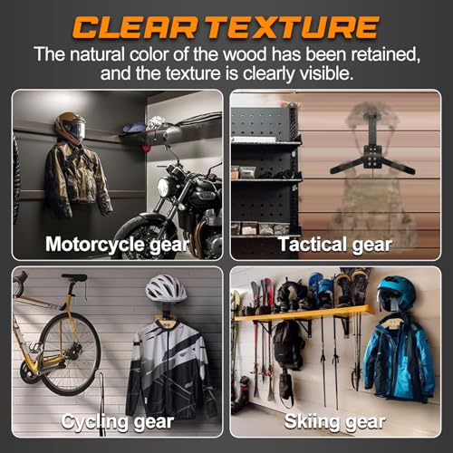 Tactical Gear Wall Mount Stand - Motorcycle Helmet Holder Display Stand with Hooks, Solid Wood Airsoft Plate Carrier Rack for Police, Football and Cycling Suit - color: Black