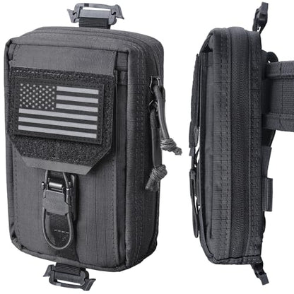 RXW MOLLE Accessories Phone Pouch Tactical Utility EDC Tool Holster Cellphone Holder for Vest & Duty Belt(Fits 4.5"-6.9" Gear) - color: Black