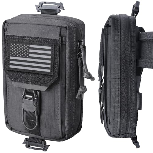 RXW MOLLE Accessories Phone Pouch Tactical Utility EDC Tool Holster Cellphone Holder for Vest & Duty Belt(Fits 4.5"-6.9" Gear) - color: Black