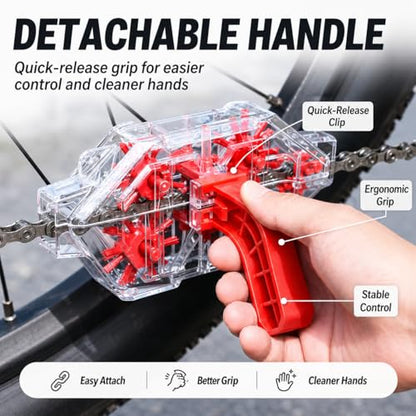 Bike Chain Cleaner Tool for Bicycle Chains, Road and MTB Bikes | Easy-to-Use, Transparent Design, Deep Cleaning, Road & MTB Bikes