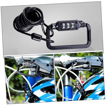 Motorcycle Helmet Lock Cable, Portable Steel Wire Helmet Safety Lock with Combination Password, Lightweight Tamper-Resistant Motorcycle Accessory for Outdoor Security