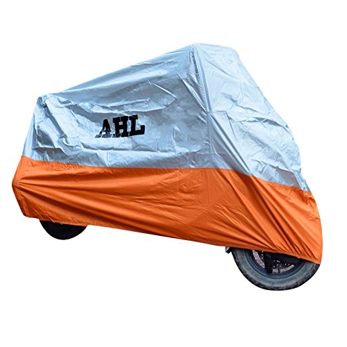 AHL Motorcycle Cover All-Weather Waterproof Dustproof UV Protective Breathable Indoor Outdoor Cover(XL,O) - color: orange, size: XL