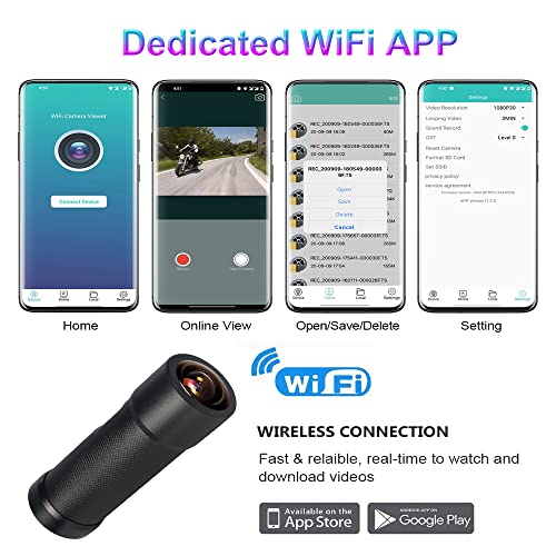 VSYSTO Bike Camera, WiFi 2K Bicycle Cam with Temperature Display Taillight, 170° Wide Angle Night Vision SONYIMX335 Lens Waterproof Motorcycle Helmet Dash Cam (2K Camera with Temperature Sensor) - style: 2K Camera with temperature sensor