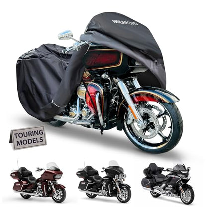 Motorcycle Cover for Harley Davidson Touring Models Road Glide Limited, Ultra Limited, Ultra Classic, Road King, Road Glide, Street Glide, Electra Glide - Waterproof Motorcycle Cover Outdoor Storage - size: 110"-Touring Ultra