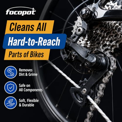 focopot Gear Floss Microfiber Cleaning Rope-50 Pcs Moto Floss and 2 Pcs 3D Printer Grease Lubricants for Bike Motorcycle Chains,Cassettes,Brakes and 3D Printers