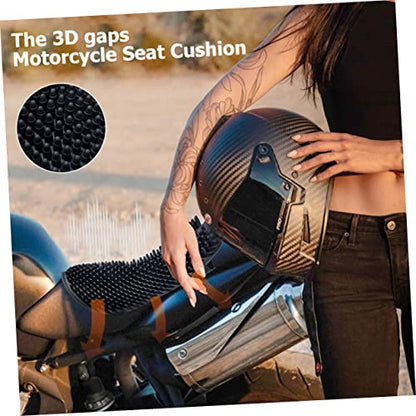 ULTECHNOVO Motorcycle Seat Cushion Breathable Silicone Pad for Enhanced Comfort Anti-Slip Design for Long Rides Fits Motorbikes and Cruisers for Outdoor Cycling