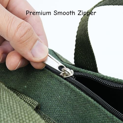 Umaki 2pack Small Tool Pouch Bag, Durable Wear-Resistant Canvas Zipper Pouch for Tool Organizer, Utility Tool Bag For Craft Making, Maintenance, Electrician and Carpenters, 7.9'' x 3.9'', Green