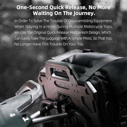Rhinowalk Motorcycle Side Bag 35L Waterproof Motorbike Saddlebag with Quick Release System Universal Fit Gift-Ready Packaging （Single Piece - color: Black-35L