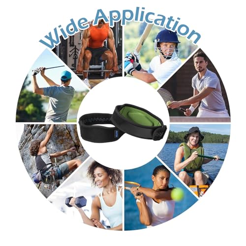 AGPTEK Elbow Brace for Tendonitis and Tennis Elbow 2 Pack, Tennis Golfers Elbow Support Arm Band Elbow Wrap Weightlifting Elbow Strap with Compression Pad for Men & Women (Green) - color: Green