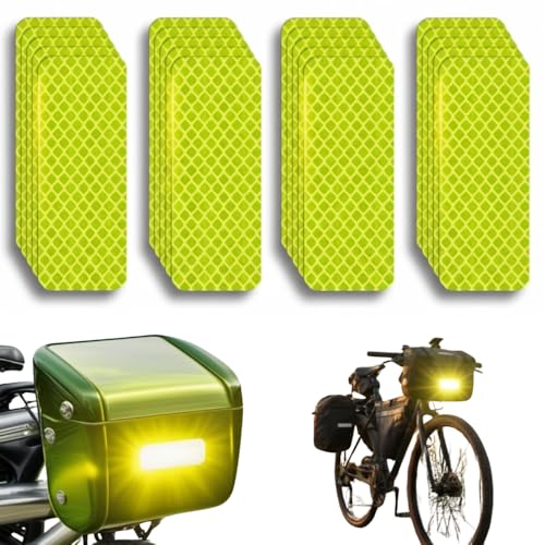 Reflective Stickers Made of 3M DG3,Super Reflection, Safety Reflective Tape for Car Trailer Truck Bike Motorcycle, 25 Pcs Fluorescent Yellow-Green Outdoor Waterproof Ultimate in Safety Technology. - color: Fluorescent Yellow-green