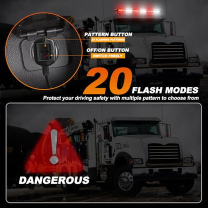 ASPL 26inch 126 LED Emergency Rooftop Strobe Lights Bar w/Controller Double Side Warning Hazard Snow Plow Flashing Light Traffic Advisor Safety Light for Work Trucks Vehicles Tow Pickup(Red/White) - color: Red/White