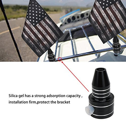 Motorcycle Flagpole Mount with Pirate Safety Flag for Harley Honda Goldwing CB VTX CBR Yamaha - Fits 1/2" Round Luggage Rack - color: Pirate Safety Flag