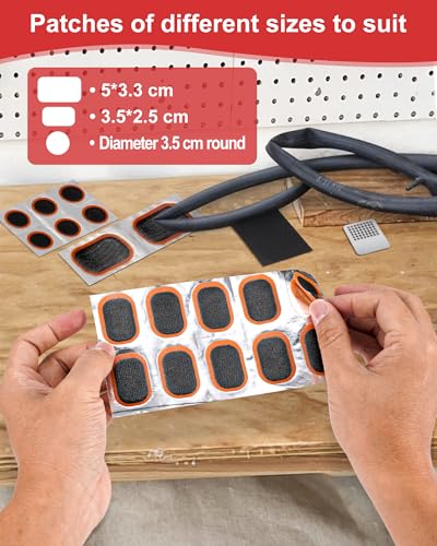 Bike Tire Repair Kit, Bicycle Inner Tube Puncture Patch Kits with 20 PCS Vulcanizing Patches, User Manual, Metal Rasp and Tire Lever, Bike Patch Kit for Mountain and Road Bike - style: Upgraded Tire Levers-yellow